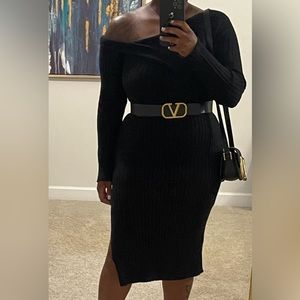 Lulus off shoulder sweater dress